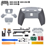 eXtremeRate RISE Plus MAX Back Paddles Kit with Clicky Trigger Stops & Rubberized Grip for PS5 Controller BDM-030/040/050 - New Hope Gray & Classic Gray - GQTPFM006M2