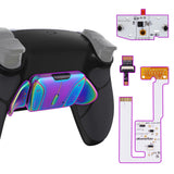 eXtremeRate Rainbow Aura Blue & Purple Real Metal Buttons (RMB) Version RISE4 V3 Remap Kit for PS5 Controller BDM-030/040/050 - Rubberized Black - YPFJ7011G4