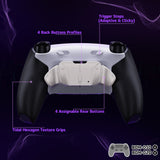 eXtremeRate Real Metal Buttons (RMB) Version RISE4 Plus MAX Back Paddles Kit with Clicky Trigger Stops & Rubberized Grip for PS5 Controller BDM-010/020 - White Black - Silver - HKCPFJ003