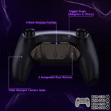 eXtremeRate Real Metal Buttons (RMB) Version RISE4 Plus MAX Back Paddles Kit with Clicky Trigger Stops & Rubberized Grip for PS5 Controller BDM-030/040/050/060 - Black - HKCPFJ001M3