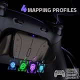 eXtremeRate Real Metal Buttons (RMB) Version RISE4 Plus MAX Back Paddles Kit with Clicky Trigger Stops & Rubberized Grip for PS5 Controller BDM-030/040/050/060 - Black - HKCPFJ001M3