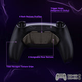 eXtremeRate Real Metal Buttons (RMB) Version RISE4 Plus MAX Back Paddles Kit with Clicky Trigger Stops & Rubberized Grip for PS5 Controller BDM-010/020 - Black - HKCPFJ001