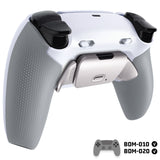 eXtremeRate Real Metal Buttons (RMB) Version RISE Plus MAX Back Paddles Kit with Clicky Trigger Stops & Rubberized Grip for PS5 Controller BDM-010/020 - White Gray - Silver - GQTPFJ002