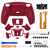 eXtremeRate Remappable RISE4 Remap Kit for PS5 Controller BDM-030/040/050 - Rubberized Volcanic Red - YPFU6014G3