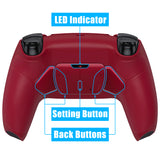 eXtremeRate Remappable RISE4 Remap Kit for PS5 Controller BDM-030/040/050 - Rubberized Volcanic Red - YPFU6014G3