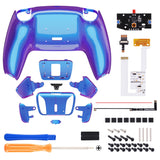 eXtremeRate Remappable RISE4 V3 Remap Kit for PS5 Controller BDM-030/040/050 - Chameleon Purple Blue - YPFP3008G4