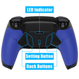 eXtremeRate Remappable RISE4 V3 Remap Kit for PS5 Controller BDM-030/040/050 - Rubberized Blue - YPFU6003G4