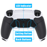 eXtremeRate Remappable RISE4 V3 Remap Kit for PS5 Controller BDM-030/040/050/060 - Rubberized White Black- Black - YPFU6010G5