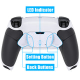 eXtremeRate Remappable RISE4 V3 Remap Kit for PS5 Controller BDM-030/040/050/060 - Rubberized White Black- White - YPFU6011G5