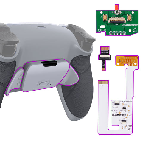 eXtremeRate Remappable RISE V3 Remap Kit for PS5 Controller BDM-030/040/050 - Rubberized Classic Gray - XPFU6012G4