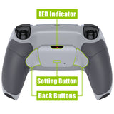 eXtremeRate Remappable RISE V3 Remap Kit for PS5 Controller BDM-030/040/050 - Rubberized Classic Gray - XPFU6012G4