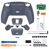 eXtremeRate Remappable RISE V3 Remap Kit for PS5 Controller BDM-030/040/050 - Rubberized Sterling Silver - XPFU6016G4