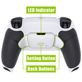 eXtremeRate Remappable RISE V4 Remap Kit for PS5 Controller BDM-030/040/050/060 - Rubberized White Black- White - XPFU6011G5