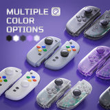 eXtremeRate Replacement 3D Joystick & Thumb Grips & Side Rail Shell Buttons for Nintendo Switch 2 JoyCon - Clear Slate Black - YVENTM002