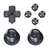 eXtremeRate Black Metal Thumbsticks Dpad ABXY Buttons Kit for PS5 Controller, Custom Replacement Aluminum Analog Thumbsticks & Action Buttons & Direction Keys for PS5 Controller - Controller NOT Included - JPFE007