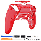 eXtremeRate Clear Red Custom Back Housing Bottom Shell Compatible with ps5 Edge Controller, DIY Replacement Back Shell Cover Compatible with ps5 Edge Controller - DQZEGM006