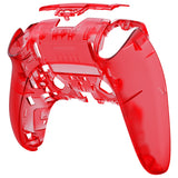 eXtremeRate Clear Red Custom Back Housing Bottom Shell Compatible with ps5 Edge Controller, DIY Replacement Back Shell Cover Compatible with ps5 Edge Controller - DQZEGM006