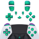 eXtremeRate Replacement D-pad R1 L1 R2 L2 Triggers Share Options Home Face Buttons Compatible with ps5 Edge Controller, Chameleon Green Purple Full Set Buttons Compatible with ps5 Edge Controller - JXTEGP010