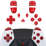 eXtremeRate Replacement D-pad R1 L1 R2 L2 Triggers Share Options Home Face Buttons Compatible with ps5 Edge Controller, Clear Red Full Set Buttons Compatible with ps5 Edge Controller - JXTEGM006