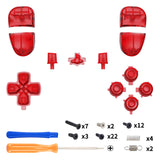 eXtremeRate Replacement D-pad R1 L1 R2 L2 Triggers Share Options Home Face Buttons Compatible with ps5 Edge Controller, Clear Red Full Set Buttons Compatible with ps5 Edge Controller - JXTEGM006