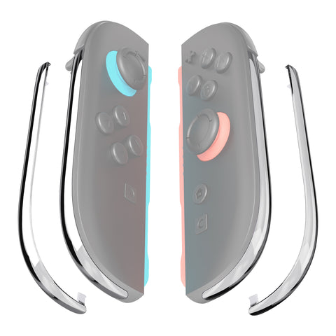 eXtremeRate Replacement Decorative Strips for Joycon 2 of Nintendo Switch 2 - Chrome Silver - CULNTD002