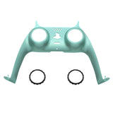 eXtremeRate Metallic Vista Green Decorative Trim Shell Compatible with ps5 Controller, DIY Replacement Clip Shell, Custom Plates Cover Compatible with ps5 Controller w/ Accent Rings - GPFP3022