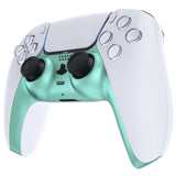 eXtremeRate Metallic Vista Green Decorative Trim Shell Compatible with ps5 Controller, DIY Replacement Clip Shell, Custom Plates Cover Compatible with ps5 Controller w/ Accent Rings - GPFP3022