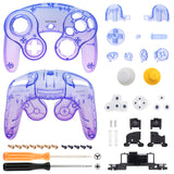 eXtremeRate Gradient Translucent Bluebell Replacement Faceplate Backplate with Buttons for Nintendo GameCube Controller - GCNP3007