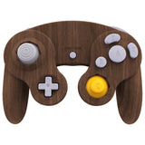 eXtremeRate Wood Grain Replacement Faceplate Backplate with Buttons for Nintendo GameCube Controller - GCNS2001