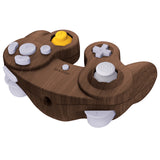 eXtremeRate Wood Grain Replacement Faceplate Backplate with Buttons for Nintendo GameCube Controller - GCNS2001