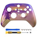 eXtremeRate Neon Miami Replacement Part Faceplate, Front Housing Shell Case for Xbox Series S & Xbox Series X Controller Accessories - Controller NOT Included - FX3R038