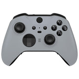 eXtremeRate New Hope Gray Grip Faceplate Cover, Front Housing Shell Case Replacement Kit for Xbox One Elite Series 2 Controller Model 1797 and Core Model 1797 - Thumbstick Accent Rings Included - ELP337