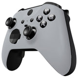 eXtremeRate New Hope Gray Grip Faceplate Cover, Front Housing Shell Case Replacement Kit for Xbox One Elite Series 2 Controller Model 1797 and Core Model 1797 - Thumbstick Accent Rings Included - ELP337