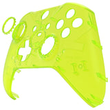 eXtremeRate Clear Lime Green Faceplate Cover, Front Housing Shell Case Replacement Kit for Xbox One Elite Series 2 Controller Model 1797 and Core Model 1797 - Thumbstick Accent Rings Included - ELM509