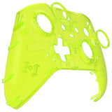 eXtremeRate Clear Lime Green Faceplate Cover, Front Housing Shell Case Replacement Kit for Xbox One Elite Series 2 Controller Model 1797 and Core Model 1797 - Thumbstick Accent Rings Included - ELM509