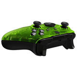 eXtremeRate Clear Lime Green Faceplate Cover, Front Housing Shell Case Replacement Kit for Xbox One Elite Series 2 Controller Model 1797 and Core Model 1797 - Thumbstick Accent Rings Included - ELM509