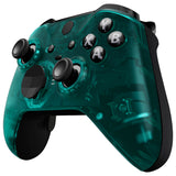 eXtremeRate Emerald Green Faceplate Cover, Front Housing Shell Case Replacement Kit for Xbox One Elite Series 2 Controller Model 1797 and Core Model 1797 - Thumbstick Accent Rings Included - ELM510