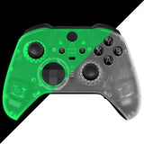 eXtremeRate Glow in Dark - Green Faceplate Cover, Front Housing Shell Case Replacement Kit for Xbox One Elite Series 2 Controller Model 1797 and Core Model 1797 - Thumbstick Accent Rings Included - ELM511