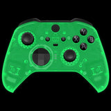 eXtremeRate Glow in Dark - Green Faceplate Cover, Front Housing Shell Case Replacement Kit for Xbox One Elite Series 2 Controller Model 1797 and Core Model 1797 - Thumbstick Accent Rings Included - ELM511