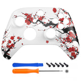 eXtremeRate Winter Blossom Replacement Part Faceplate, Housing Shell Case for Xbox Series S & Xbox Series X Controller Accessories - Controller NOT Included - FX3T201