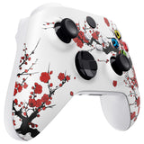 eXtremeRate Winter Blossom Replacement Part Faceplate, Housing Shell Case for Xbox Series S & Xbox Series X Controller Accessories - Controller NOT Included - FX3T201