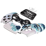 eXtremeRate Replacement Front Housing Shell with Touch Pad Cover for PS5 Controller BDM-010/020/030/040/050/060 - The Great Wave Pattern - ZPFT1006G4