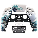 eXtremeRate Replacement Front Housing Shell with Touch Pad Cover for PS5 Controller BDM-010/020/030/040/050/060 - The Great Wave Pattern - ZPFT1006G4