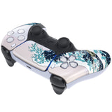 eXtremeRate Replacement Front Housing Shell with Touch Pad Cover for PS5 Controller BDM-010/020/030/040/050/060 - The Great Wave Pattern - ZPFT1006G4
