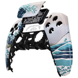 eXtremeRate Replacement Front Housing Shell with Touch Pad Cover for PS5 Controller BDM-010/020/030/040/050/060 - The Great Wave Pattern - ZPFT1006G4