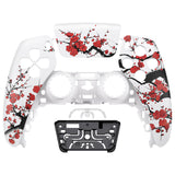 eXtremeRate Replacement Front Housing Shell with Touch Pad Cover for PS5 Controller BDM-010/020/030/040/050/060 - Winter Blossom - ZPFT1108G4