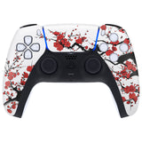eXtremeRate Replacement Front Housing Shell with Touch Pad Cover for PS5 Controller BDM-010/020/030/040/050/060 - Winter Blossom - ZPFT1108G4