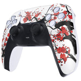 eXtremeRate Replacement Front Housing Shell with Touch Pad Cover for PS5 Controller BDM-010/020/030/040/050/060 - Winter Blossom - ZPFT1108G4