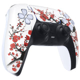 eXtremeRate Replacement Front Housing Shell with Touch Pad Cover for PS5 Controller BDM-010/020/030/040/050/060 - Winter Blossom - ZPFT1108G4