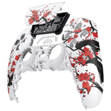eXtremeRate Replacement Front Housing Shell with Touch Pad Cover for PS5 Controller BDM-010/020/030/040/050/060 - Winter Blossom - ZPFT1108G4